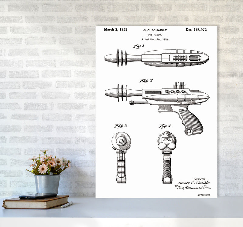 Ray Gun Patent Art Print by Jason Stanley A1 Black Frame