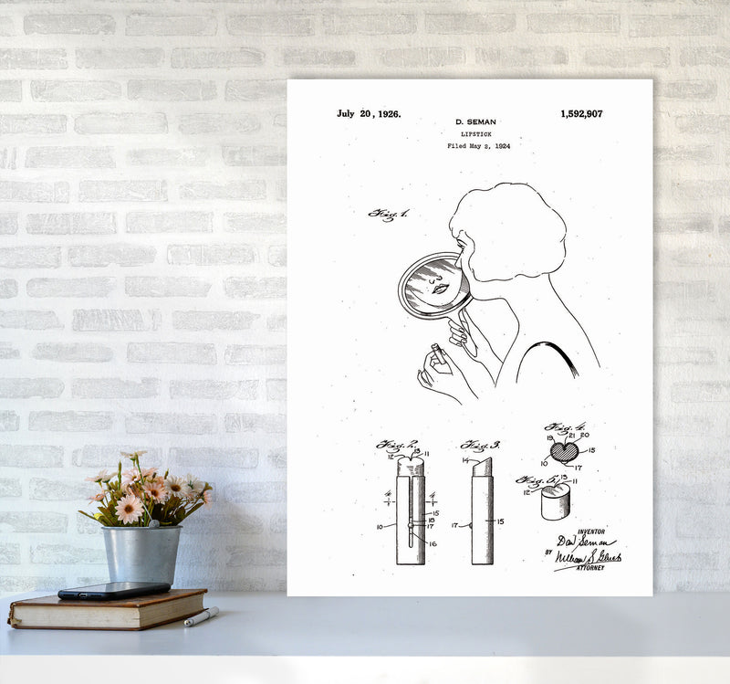 Lipstick Patent Art Print by Jason Stanley A1 Black Frame