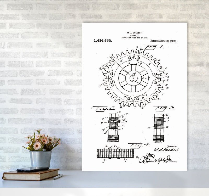 Cogwheel Patent Art Print by Jason Stanley A1 Black Frame