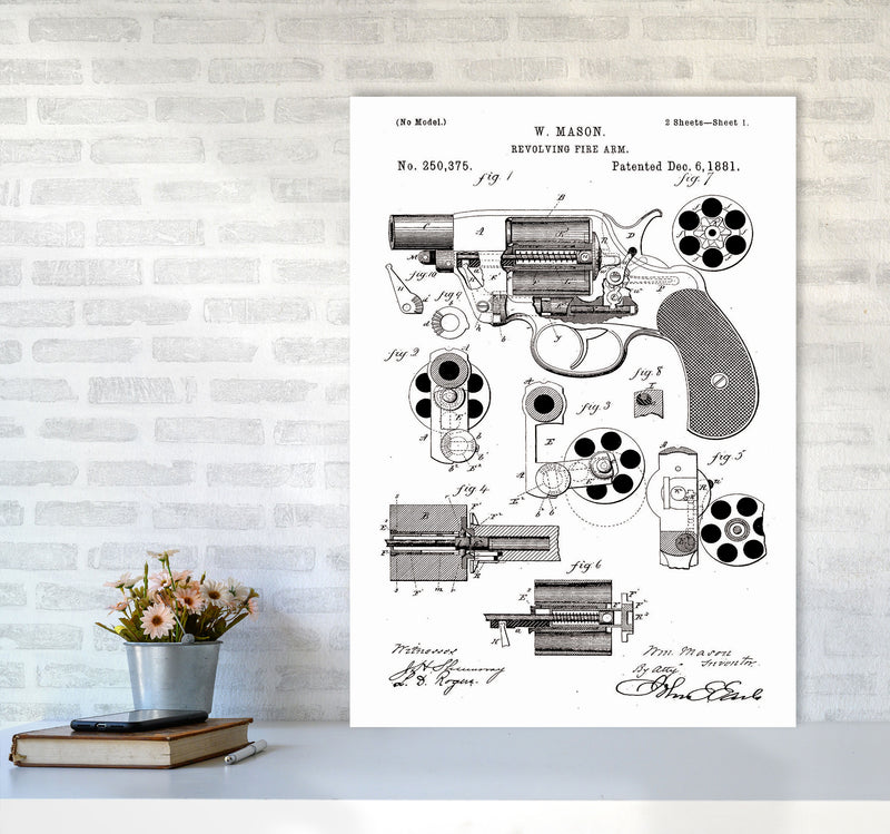 Hand Gun Patent Art Print by Jason Stanley A1 Black Frame