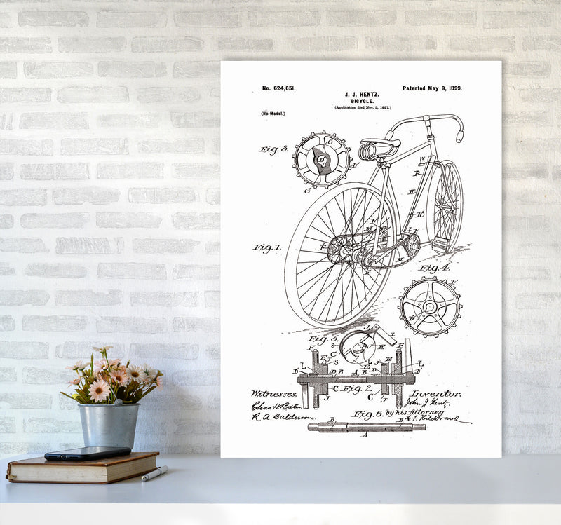 Bicycle Patent Art Print by Jason Stanley A1 Black Frame