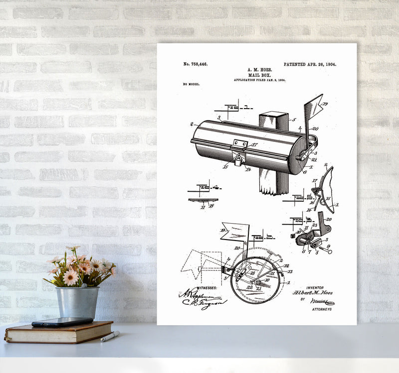 Mailbox Patent Art Print by Jason Stanley A1 Black Frame