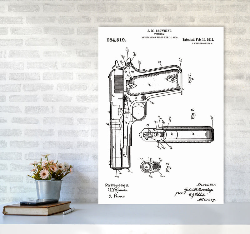 Gun Patent Art Print by Jason Stanley A1 Black Frame