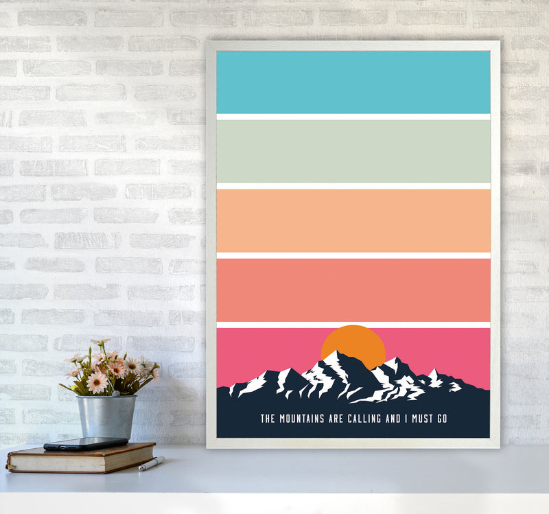 The Mountains Are Calling, And I Must Go Art Print by Jason Stanley A1 Oak Frame
