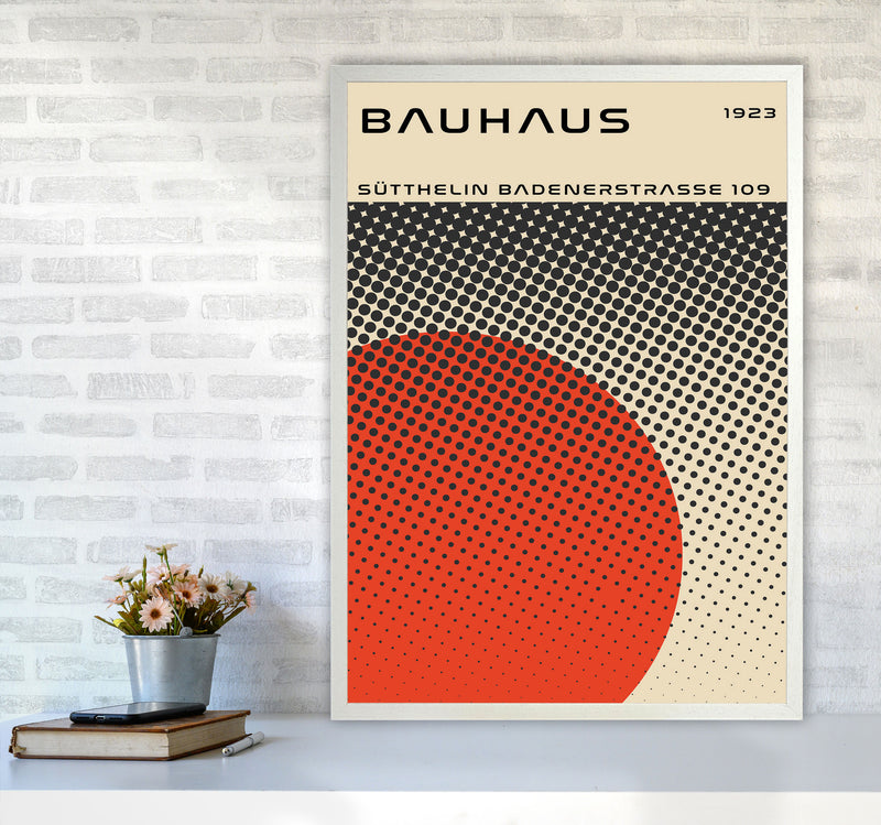 Bauhaus Geometric Red Vibe II Art Print by Jason Stanley A1 Oak Frame