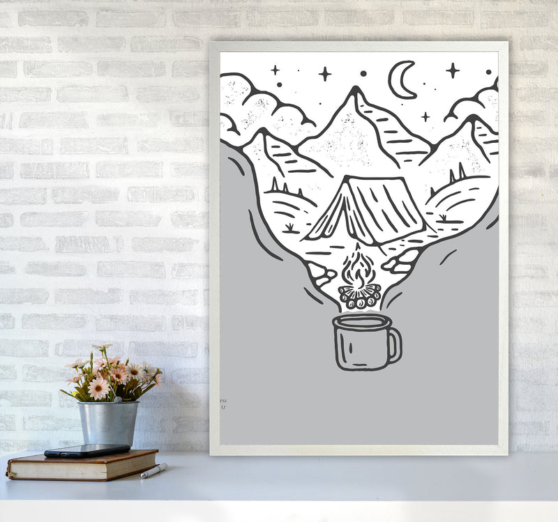 It All Started With Coffee Art Print by Jason Stanley A1 Oak Frame