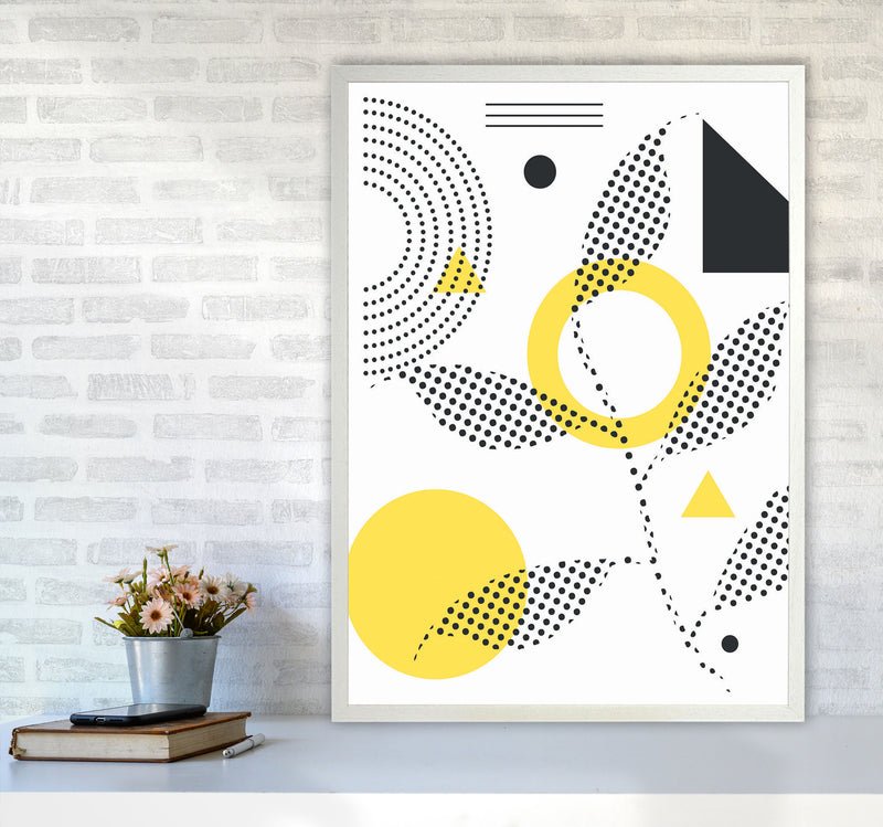 Abstract Halftone Shapes 2 Art Print by Jason Stanley A1 Oak Frame