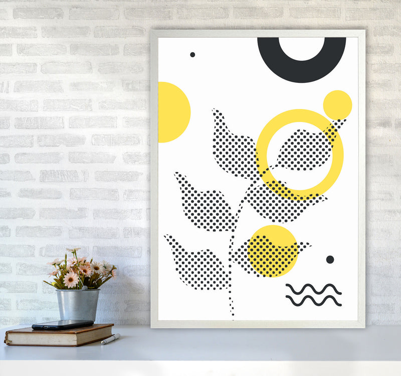Abstract Halftone Shapes 4 Art Print by Jason Stanley A1 Oak Frame