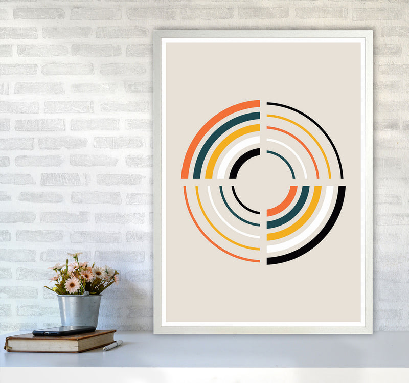 Retro Geometric Circle 2 Art Print by Jason Stanley A1 Oak Frame