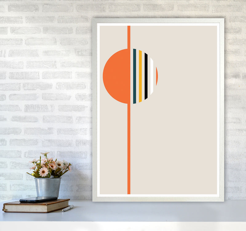 Retro Geometric Circle 4 Art Print by Jason Stanley A1 Oak Frame