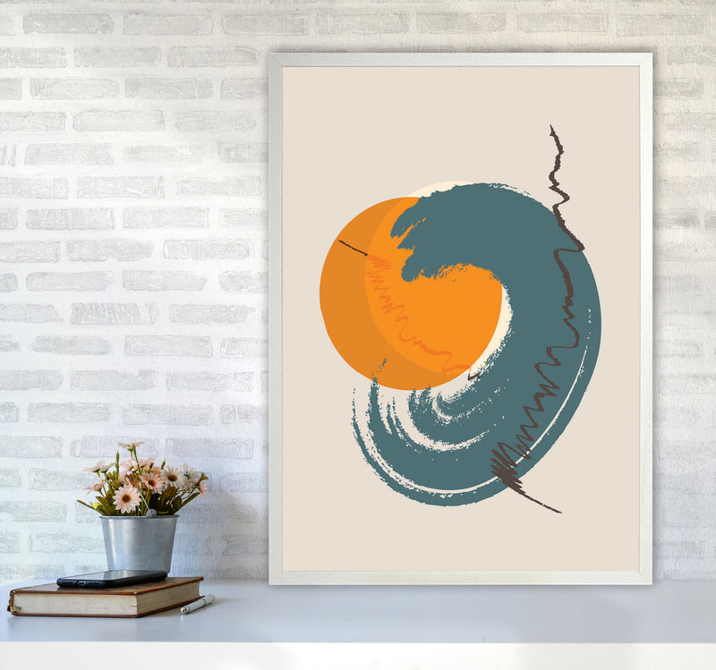 Sunshine Abstract Swirl Art Print by Jason Stanley A1 Oak Frame