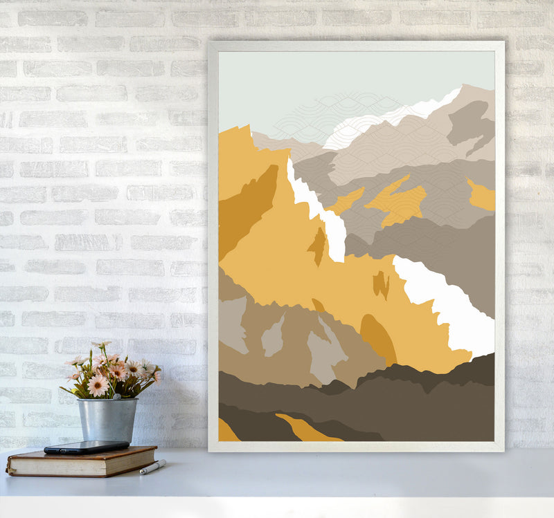 Japanese Mountain Scene Art Print by Jason Stanley A1 Oak Frame