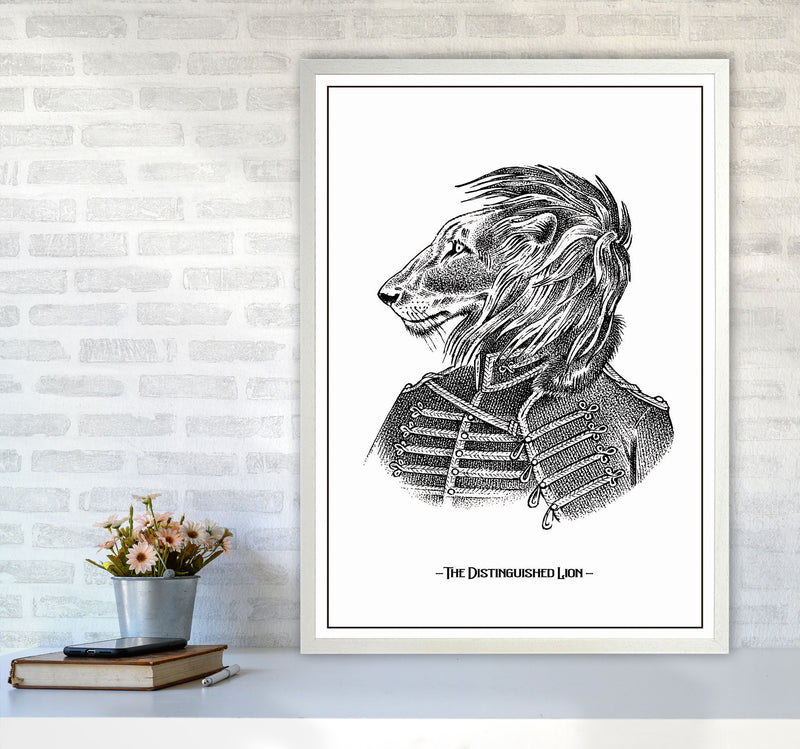 The Distinguished Lion Art Print by Jason Stanley A1 Oak Frame