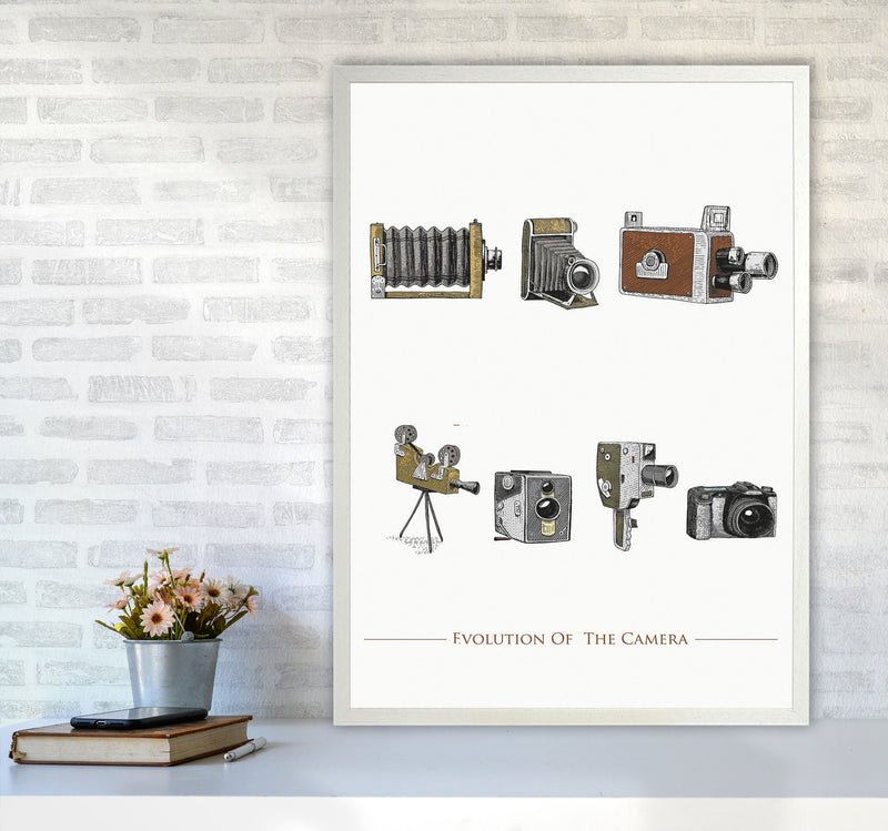 Evolution Of The Camera Art Print by Jason Stanley A1 Oak Frame