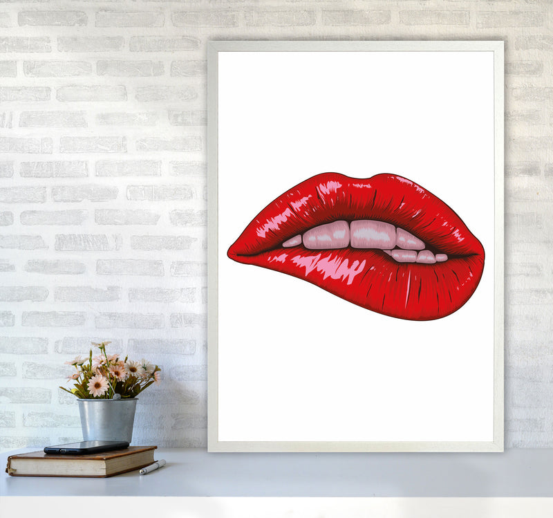 When She Bites Her Lip Art Print by Jason Stanley A1 Oak Frame