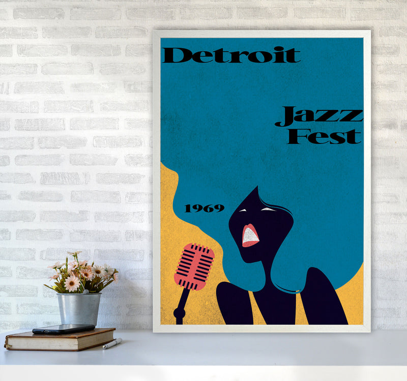 Detroit Jazz Fest 1969 Art Print by Jason Stanley A1 Oak Frame