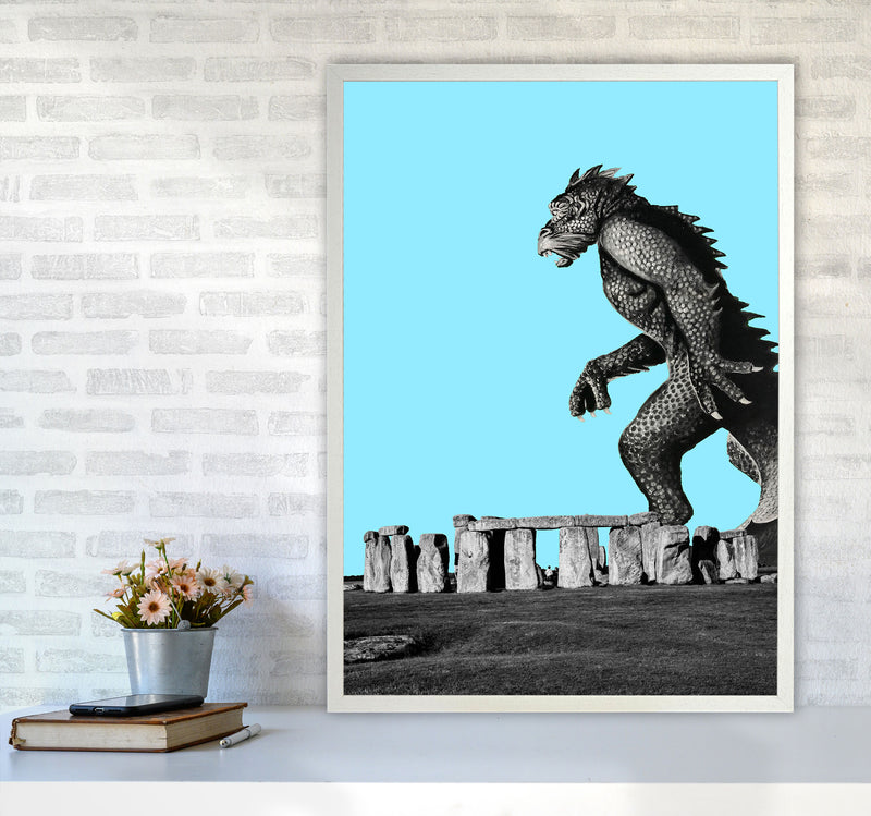Attack On Stonehenge 2 Art Print by Jason Stanley A1 Oak Frame