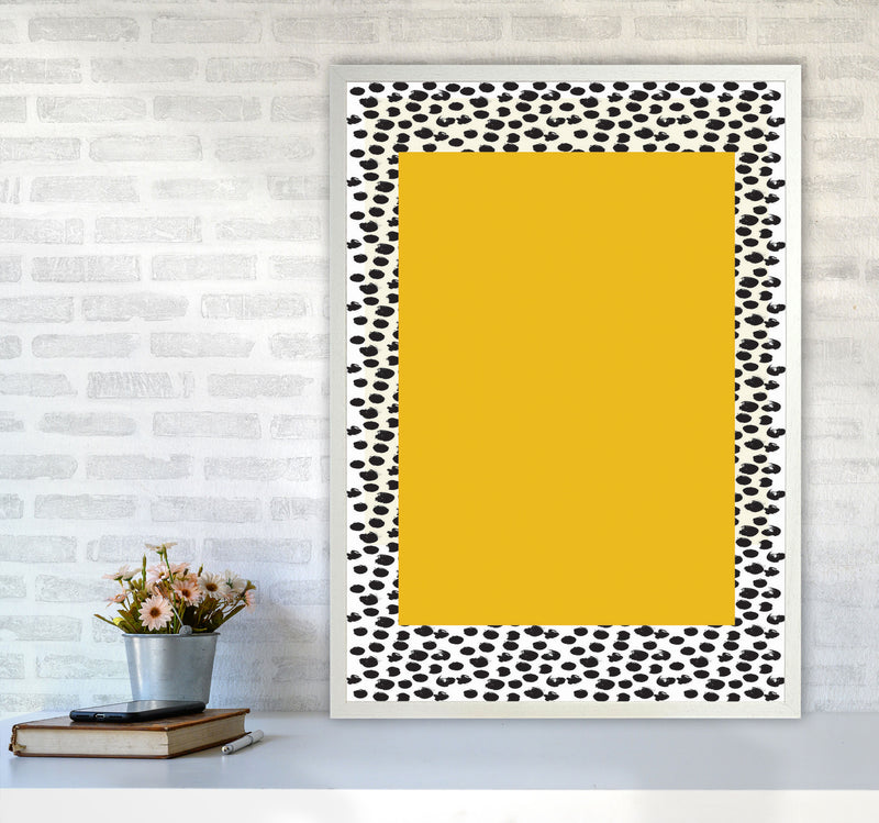 Minimal Yellow Poster Art Print by Jason Stanley A1 Oak Frame