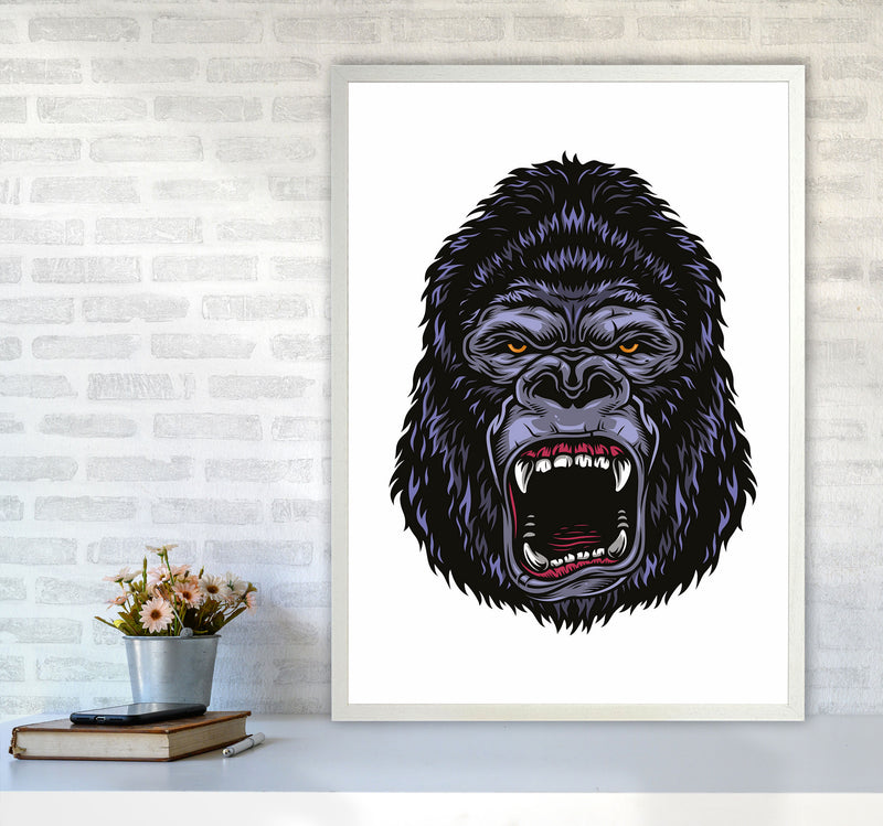 Gorilla Illustration Art Print by Jason Stanley A1 Oak Frame