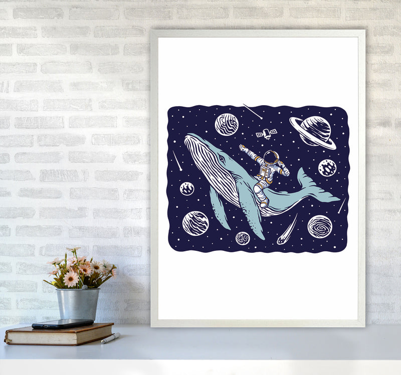 Galactic Whale Rider Art Print by Jason Stanley A1 Oak Frame