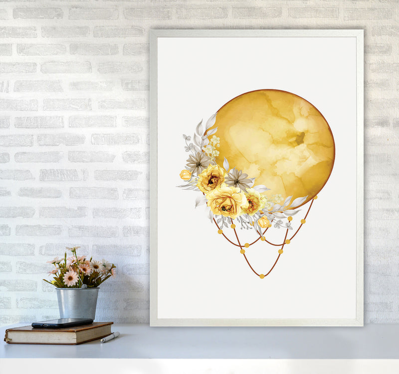 Watercolor Full Moon Art Print by Jason Stanley A1 Oak Frame