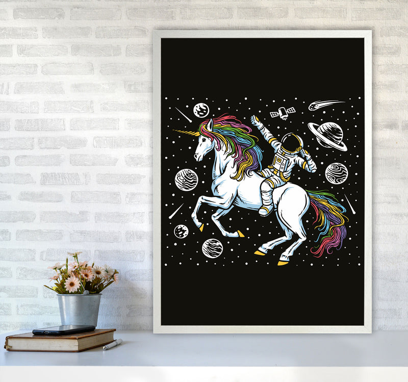 The Galictic Unicorn Art Print by Jason Stanley A1 Oak Frame