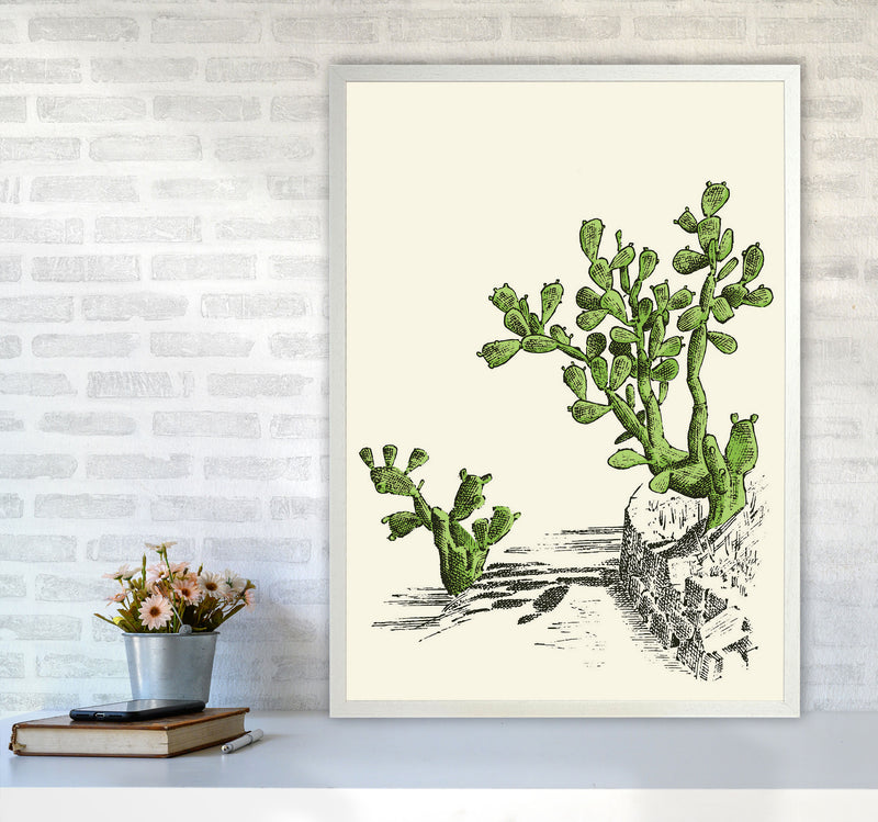 Prickly Pear Cactus Art Print by Jason Stanley A1 Oak Frame
