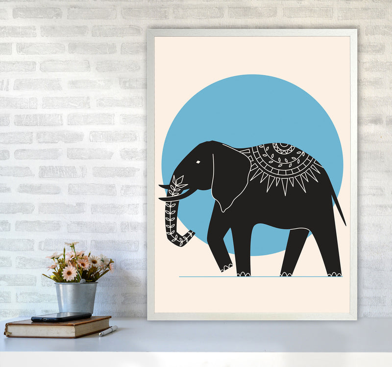Elephant Moonlight Art Print by Jason Stanley A1 Oak Frame