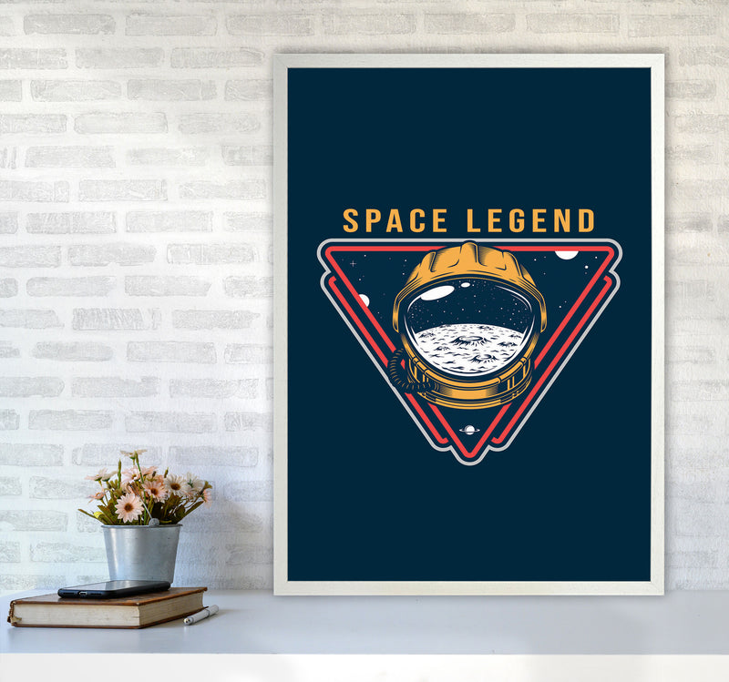 Space Legend Blue Art Print by Jason Stanley A1 Oak Frame