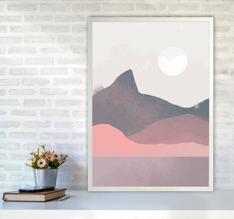 Minimal Landscape Art Print by Jason Stanley A1 Oak Frame