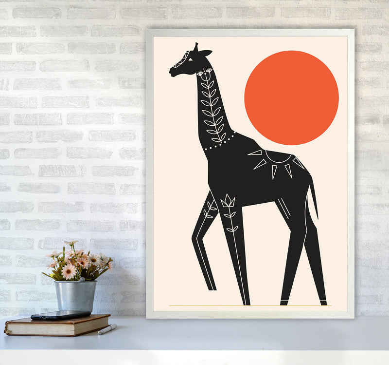Giraffe In The Sun Art Print by Jason Stanley A1 Oak Frame