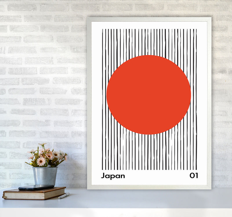 Japan Midcentury Art Print by Jason Stanley A1 Oak Frame