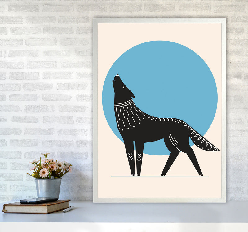 Howl At The Moon Art Print by Jason Stanley A1 Oak Frame