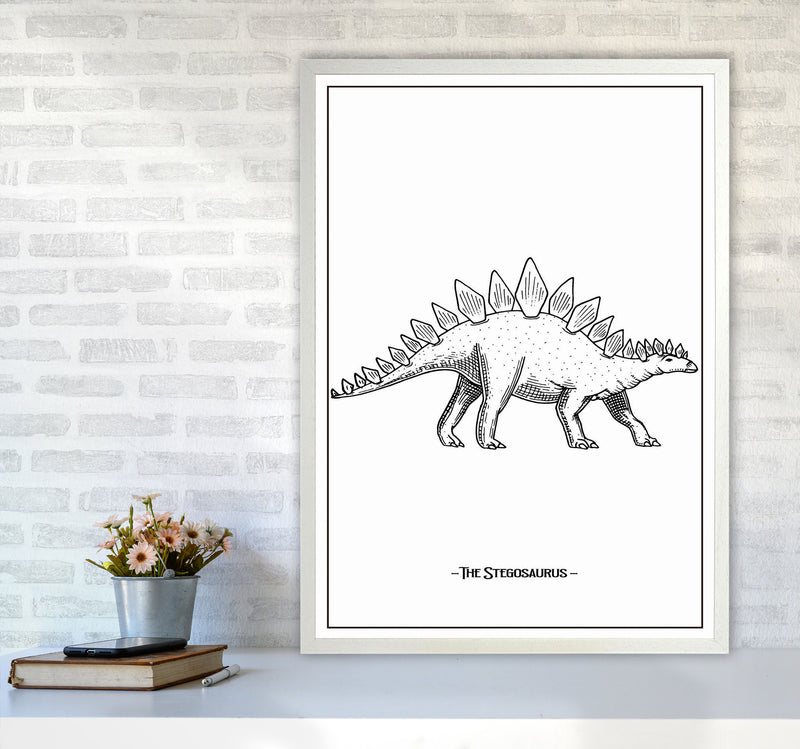 The Stegosaurus Art Print by Jason Stanley A1 Oak Frame