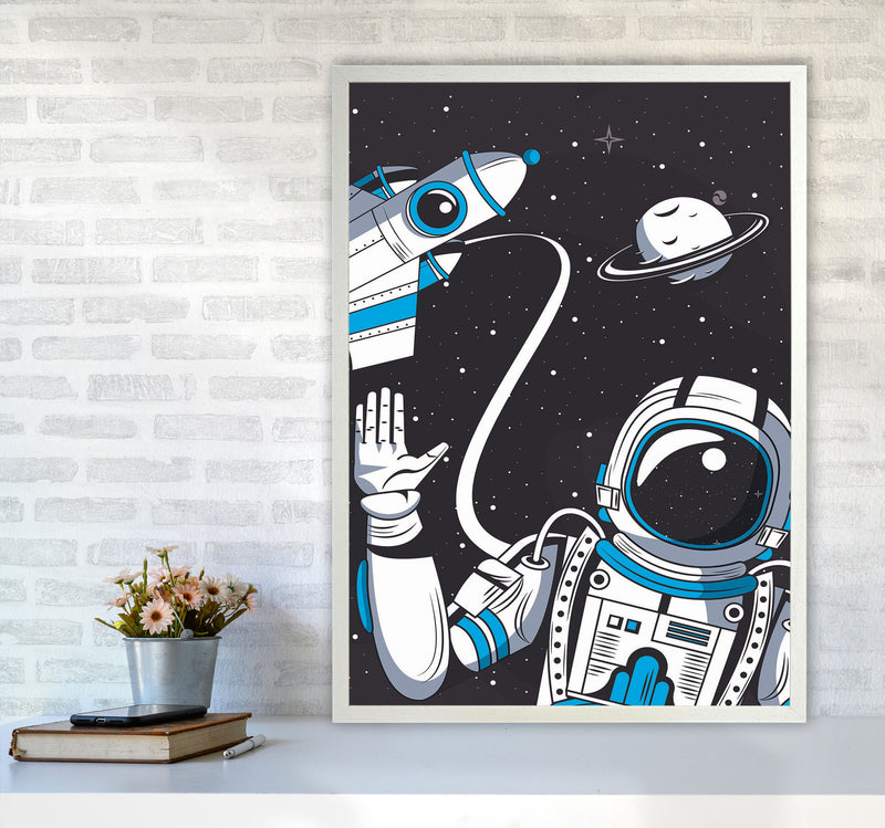Hello From Space Art Print by Jason Stanley A1 Oak Frame