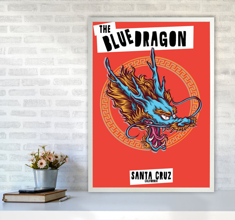 The Blue Dragon Art Print by Jason Stanley A1 Oak Frame