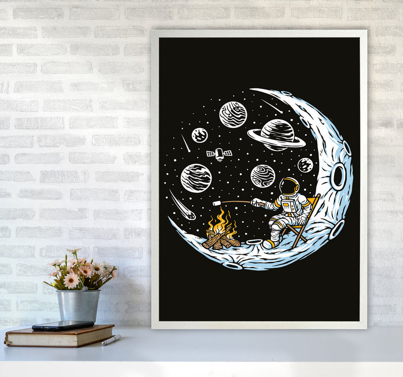 Moon Camp Vibes Art Print by Jason Stanley A1 Oak Frame