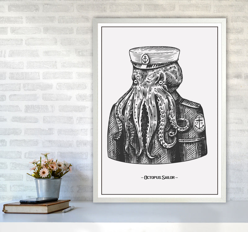 Octopus Sailor Art Print by Jason Stanley A1 Oak Frame