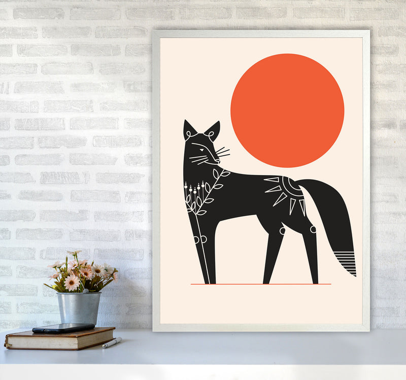 Fox And The Sun Art Print by Jason Stanley A1 Oak Frame
