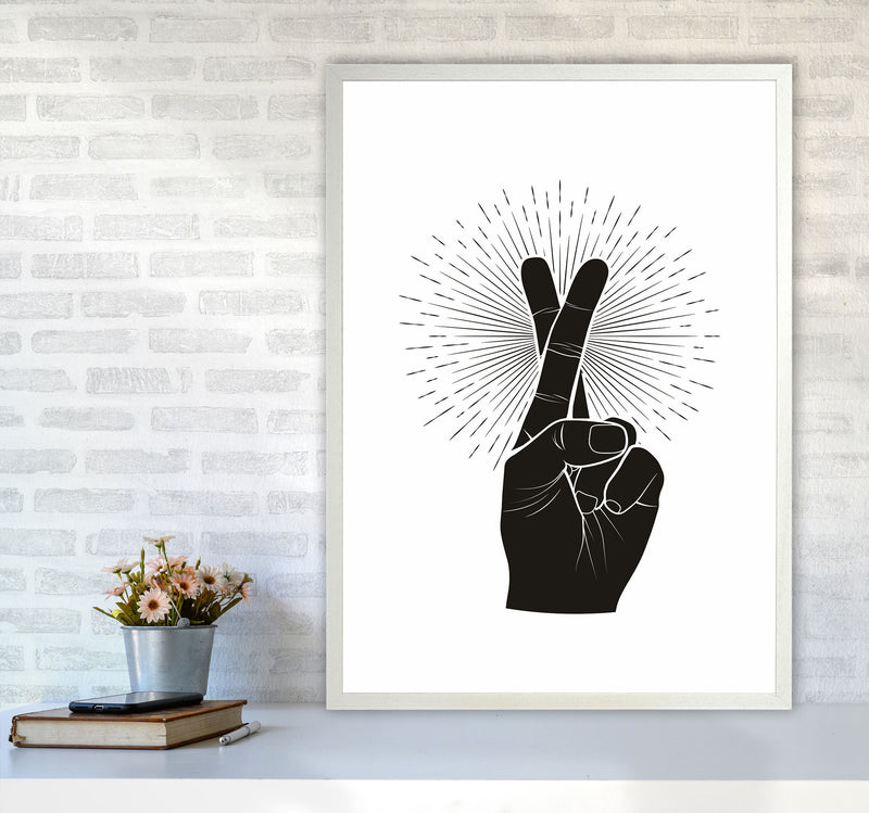 Fingers Crossed Art Print by Jason Stanley A1 Oak Frame