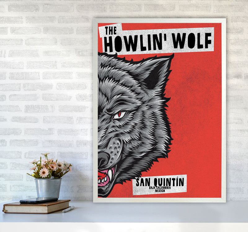 The Howlin Wolf Art Print by Jason Stanley A1 Oak Frame