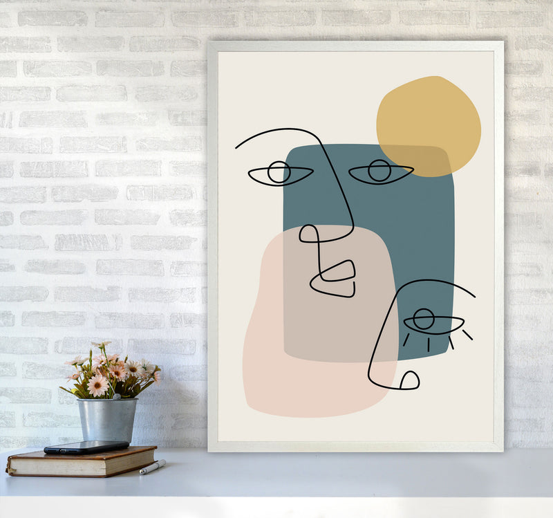 Abstract Faces Art Print by Jason Stanley A1 Oak Frame