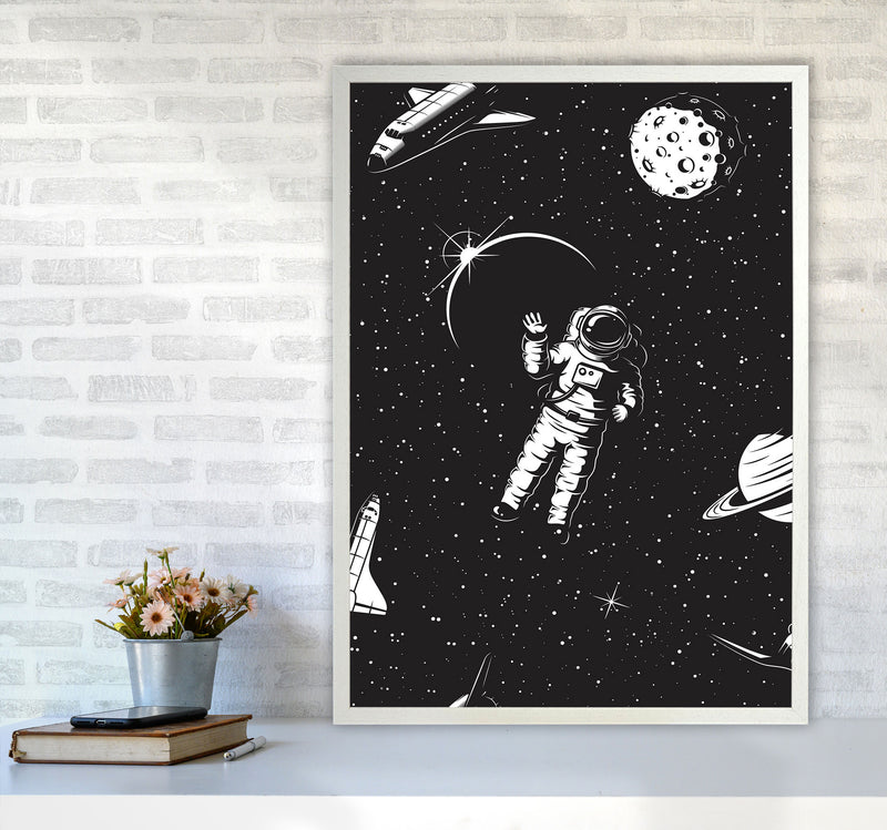 Hello Spaceman Art Print by Jason Stanley A1 Oak Frame