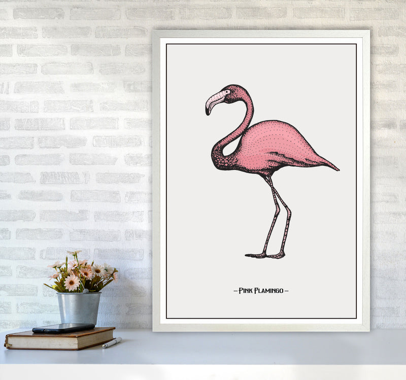 Pink Flamingo Art Print by Jason Stanley A1 Oak Frame