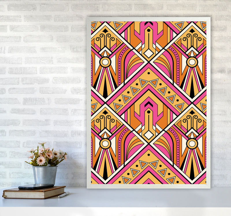 Pink Patterns Art Print by Jason Stanley A1 Oak Frame