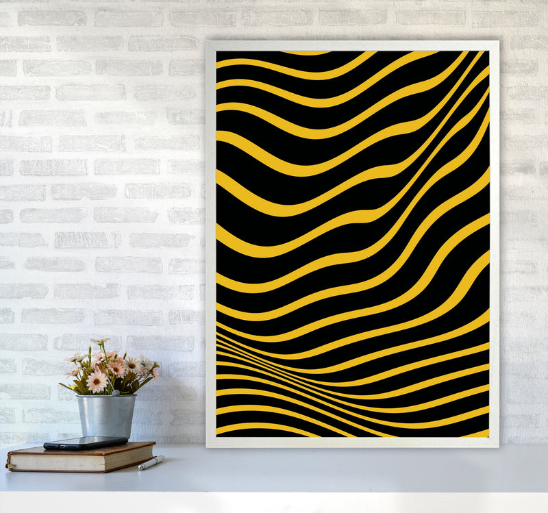 Yellow Vibes Art Print by Jason Stanley A1 Oak Frame
