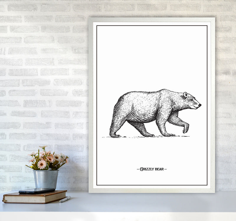Grizzly Bear Art Print by Jason Stanley A1 Oak Frame