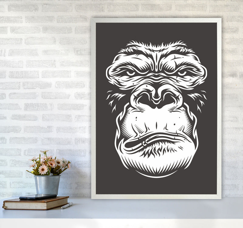 Close Up Ape Art Print by Jason Stanley A1 Oak Frame