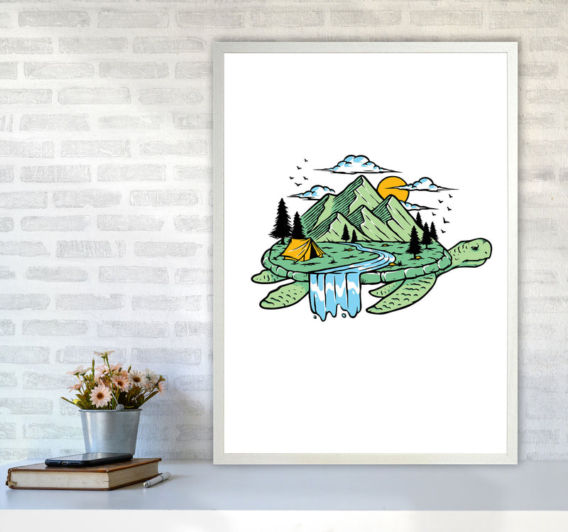 Turtle Power Art Print by Jason Stanley A1 Oak Frame