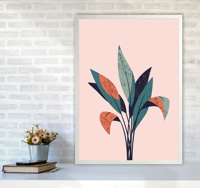 Pink Plant Art Print by Jason Stanley A1 Oak Frame